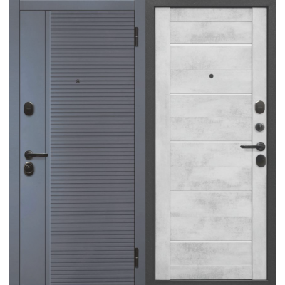 Дверь металлическая 7,5 см Бостон Бетон снежный Царга 860*2050 правая