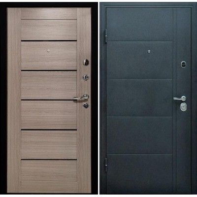 Дверь металлическая Эверест-царга 960х2050 левая Серый графит/Капучино