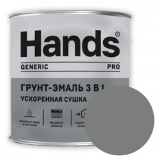 Грунт-эмаль 3в1 Hands Generic PRO серый 0.8 кг