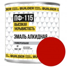 Эмаль ПФ-115 "BUILDER" красный 0,7 кг