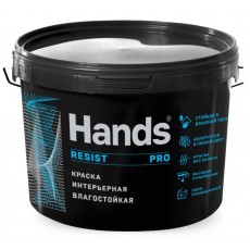 Краска "Hands Resist PRO" интерьерная влагостойкая супербелая 14 кг 