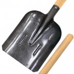 Лопата совковая ЛСП Урожайная сотка, рельсовая сталь с ребрами жесткости окрашенная,деревянный черенок S-504-3